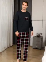 Long Sleeve Sleepwear Set For Men - Image 4