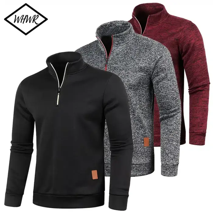 Casual Half Zipper Pullover For Men - Image 1