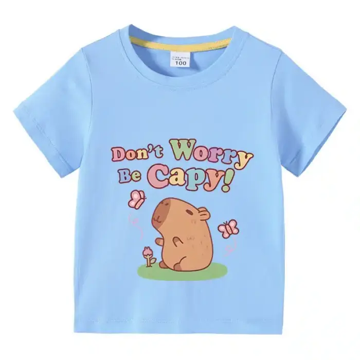 Cotton Capybara T-shirt For Children - Image 5