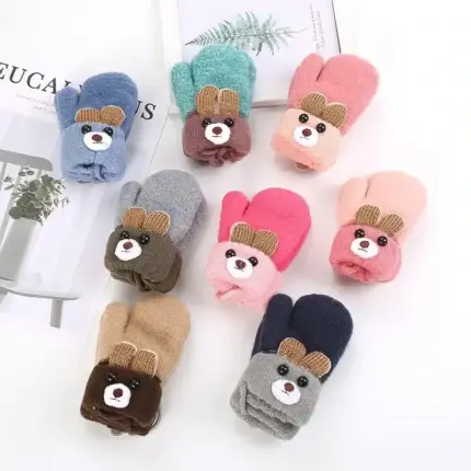 Bear Knitted Gloves For Kids