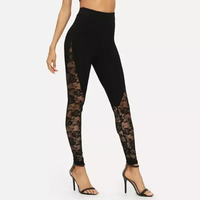 Floral Lace Leggings For Women - Image 4