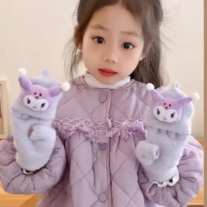Knitted Half Finger Gloves For Kids - Image 5