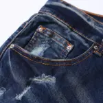 Retro Skinny Fit Ripped Jeans For Men - Image 3