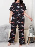 Slightly Loose Plus size Pyjamas Set For Women - Image 2