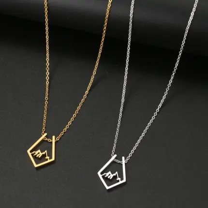 Stainless Steel Mountain Pendant Necklaces For Men