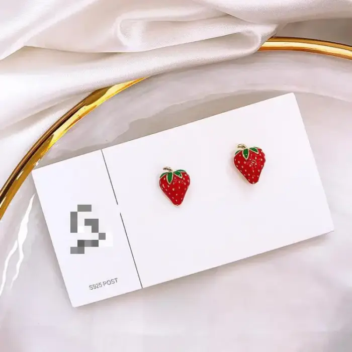 Small Strawberry Stud Earrings - Image 6