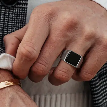 Stainless Steel Square Ring For Men