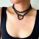 Metal Heart Choker Necklace - Image 2