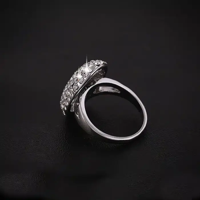 Silver Rhinestone Ring For Women - Image 3