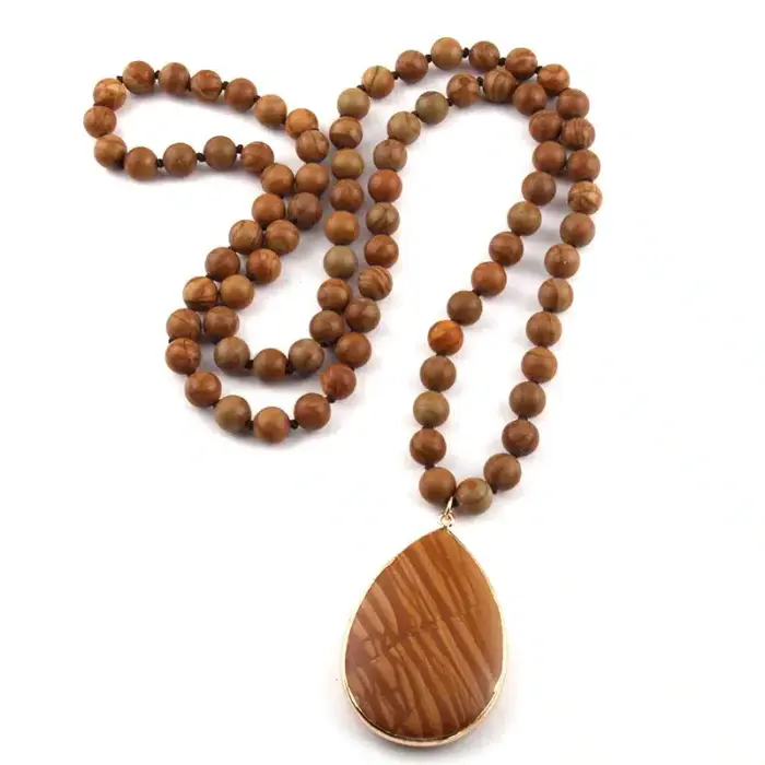 8mm Bohemian Stone Pendant Necklace For Women - Image 4