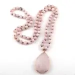 8mm Bohemian Stone Pendant Necklace For Women