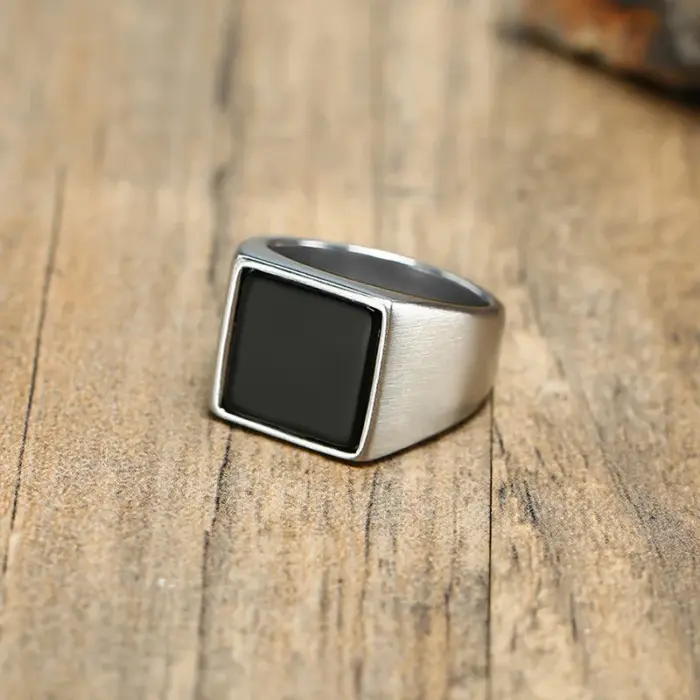 Stainless Steel Square Ring For Men - Image 2
