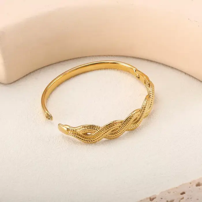 Stainless Steel Twisted Bangles For Women - Image 3