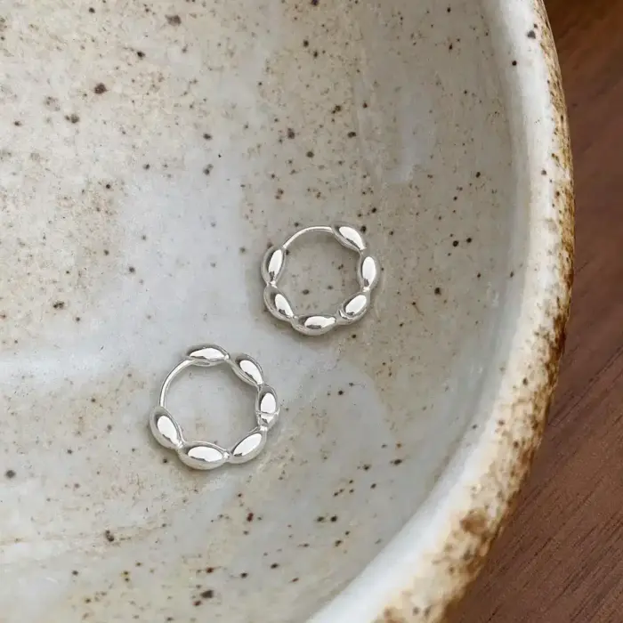 925 Sterling Silver Hoop Earrings - Image 1
