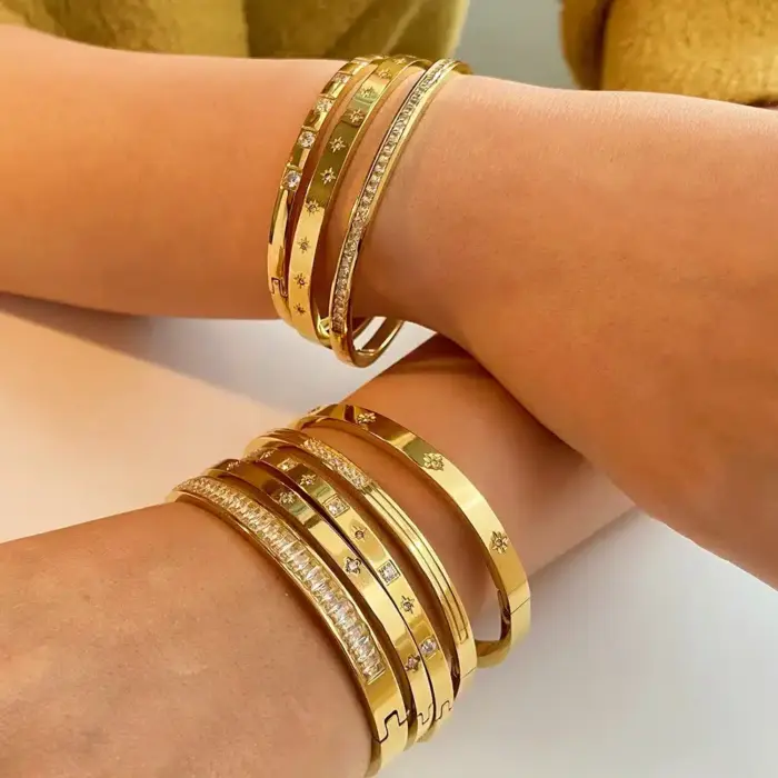 New Waterproof Cubic Zirconia Bangles For Women - Image 2