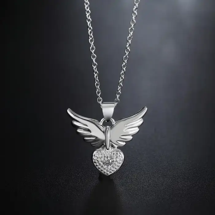 925 Sterling Silver Heart Pendant Necklace For Women - Image 2
