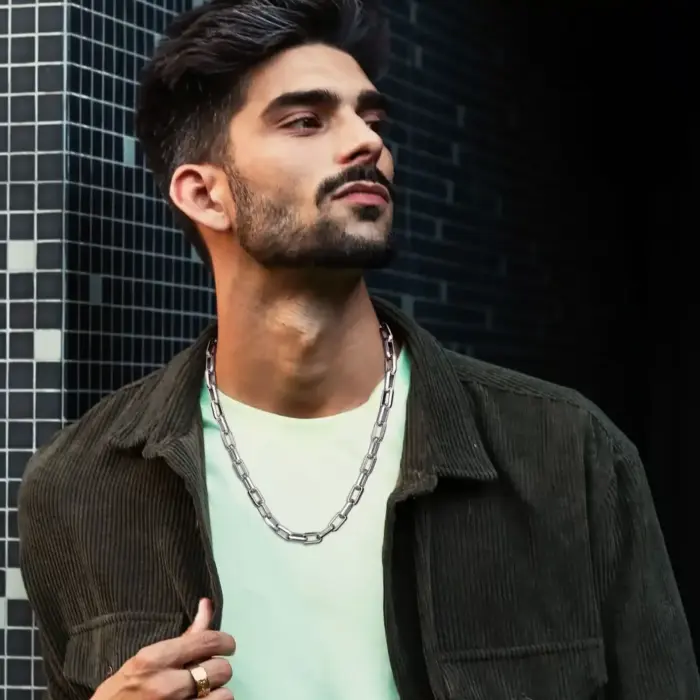 Square Chain Necklace For Men - Image 3
