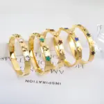 Stainless Steel Flower Bangles For Women - Image 4