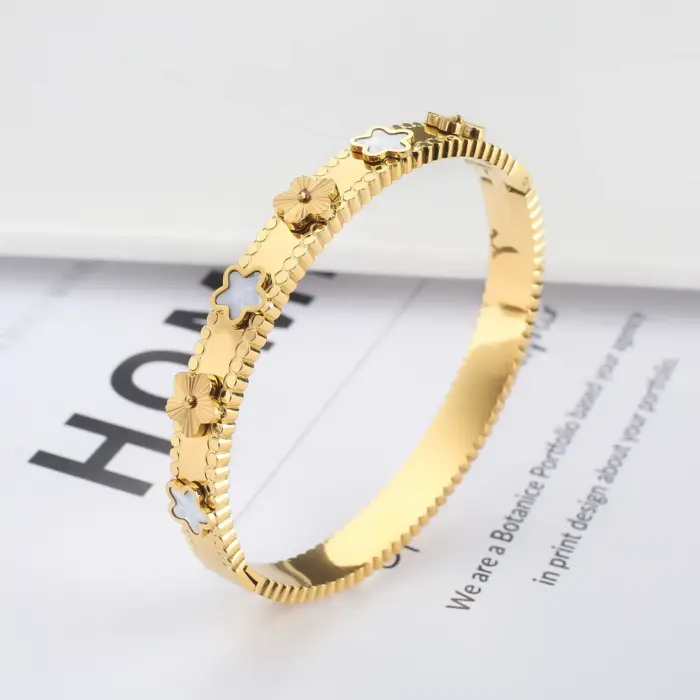 Stainless Steel Flower Bangles For Women - Image 6