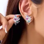 Sparking Rhinestone Stud Earrings - Image 2