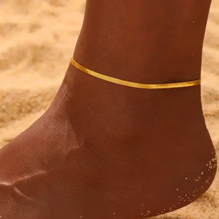 Simple Stainless Steel Anklet Fro Women - Image 3