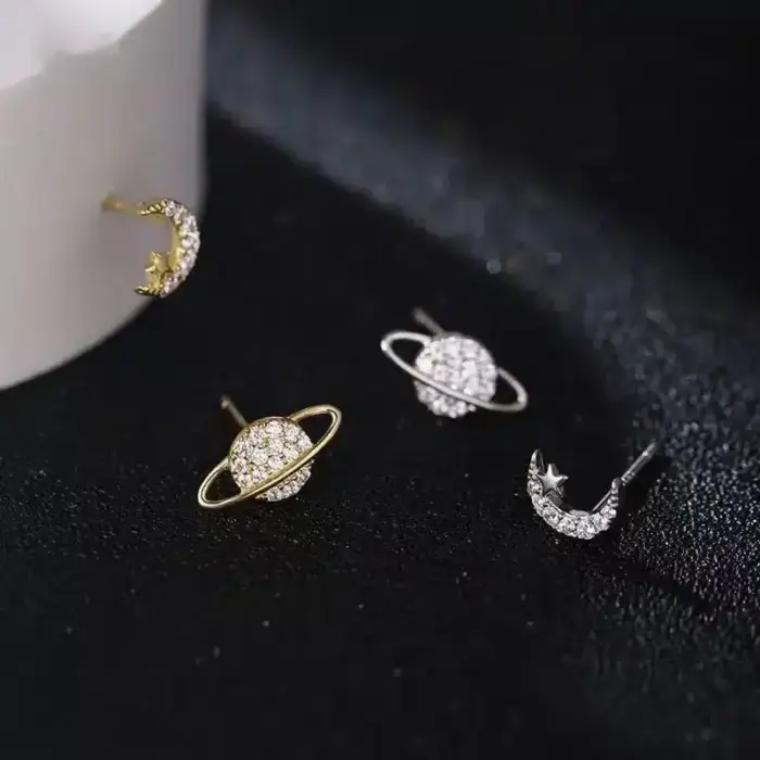 Simple Silver Piercing Stud Earrings - Image 6