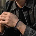 Natural Black Tourmaline Beaded Bracelet For Men - Image 2