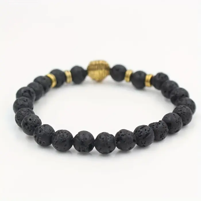 Lava Volcanic Stone Bracelet For Men - Image 3