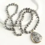 8mm Bohemian Stone Pendant Necklace For Women - Image 5
