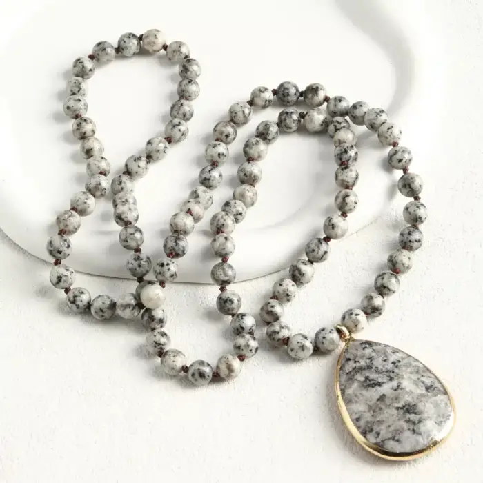 8mm Bohemian Stone Pendant Necklace For Women - Image 5