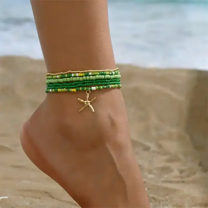 Bohemia Multilayer Anklet Set For Women - Image 5