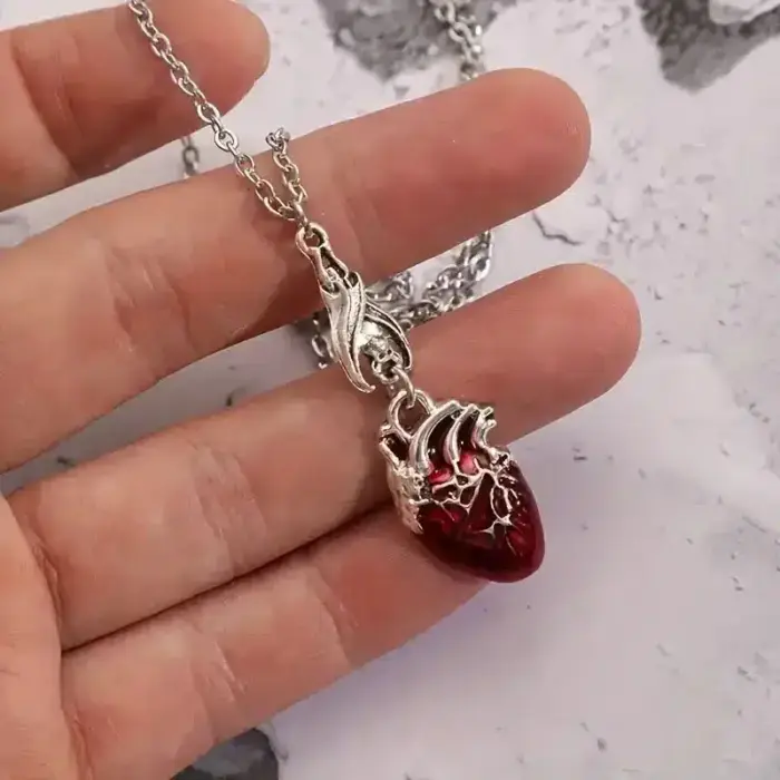Bloody Heart Pendant Necklace For Women - Image 2
