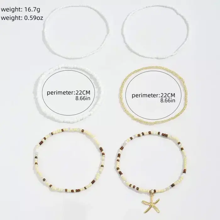 Bohemia Multilayer Anklet Set For Women - Image 2