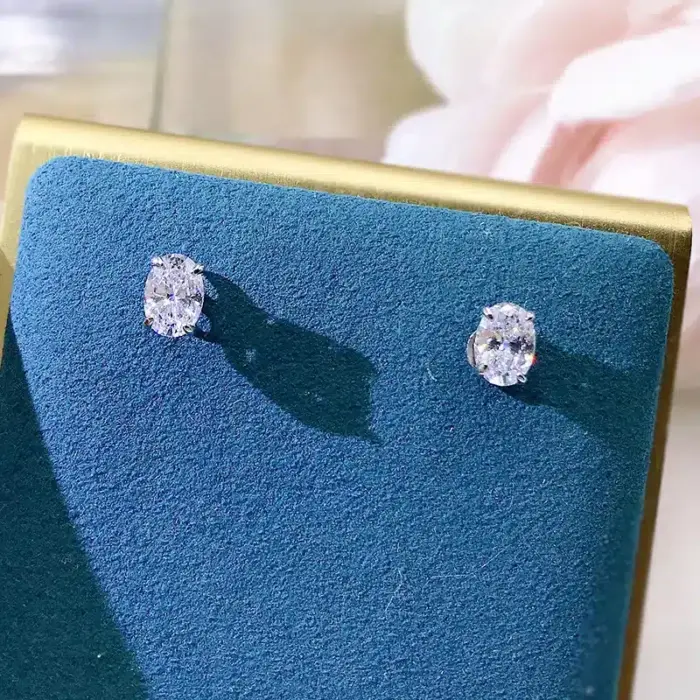 Simple Shiny Oval-shaped Earrings For Women - Image 5