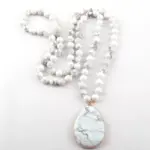 8mm Bohemian Stone Pendant Necklace For Women - Image 2