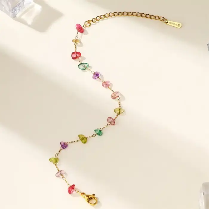 Colorful Natural Stone Anklet For Women - Image 3