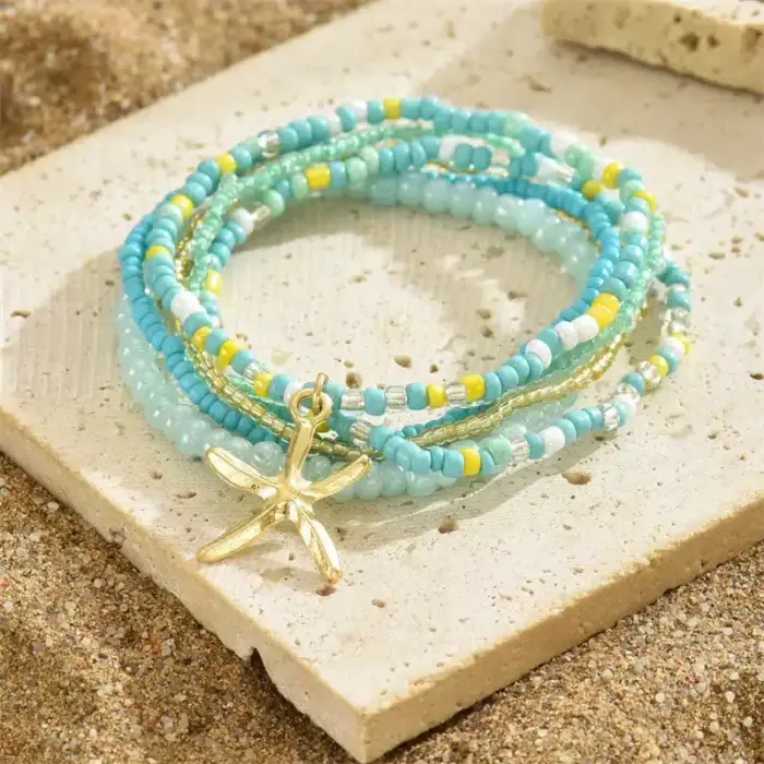 Bohemia Multilayer Anklet Set For Women - Image 3
