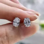 Simple Shiny Oval-shaped Earrings For Women