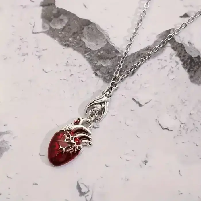 Bloody Heart Pendant Necklace For Women - Image 4