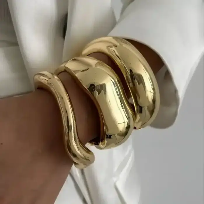 Chunky Metal Bangles For Women - Image 3