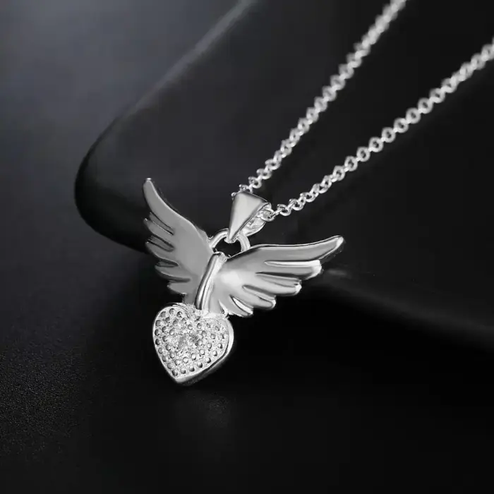925 Sterling Silver Heart Pendant Necklace For Women - Image 4