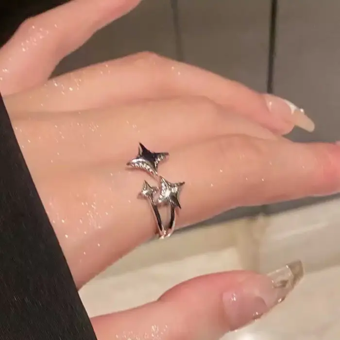 Four Pointed Star Rings For Women - Image 4