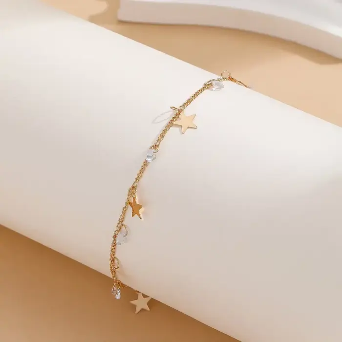 Stainless Steel Zircon Star Anklets For Women - Image 5