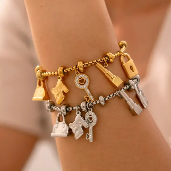Stainless Steel Charm Bracelet For Women - Image 1