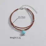 Boho Turquoise Bead Anklet For Women - Image 4