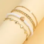 Heart Chain Anklet Set for Women - Image 5