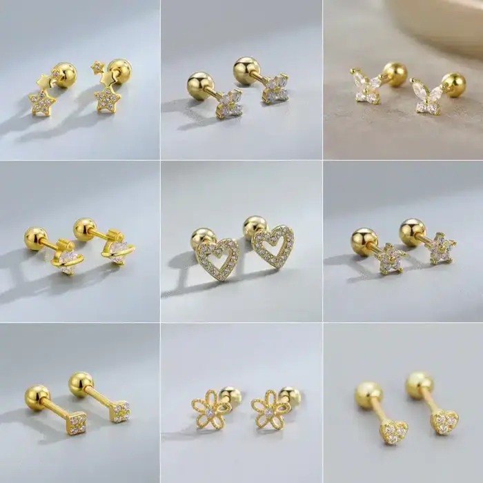 Hypoallergenic Heart Stud Earrings For Women - Image 1