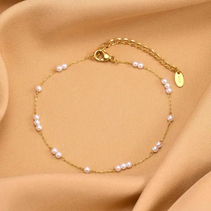 Stainless Steel Pearl Anklet For Women - Image 1