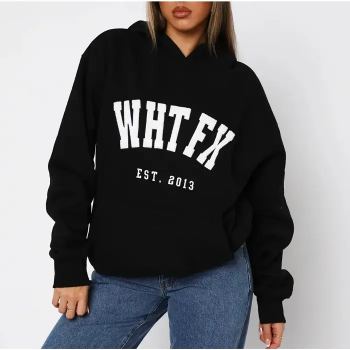 Letter Print Hoodie For Women - Image 1
