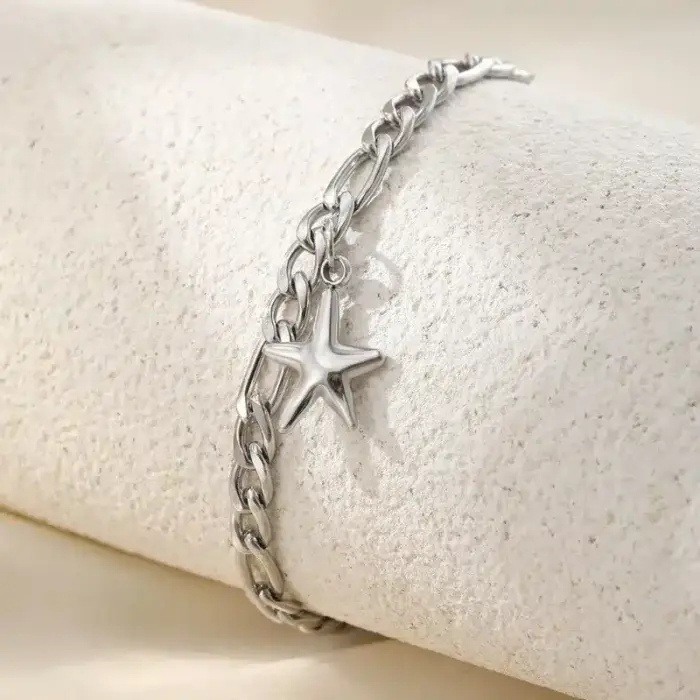 Stainless Steel Star Anklet For Women - Image 4